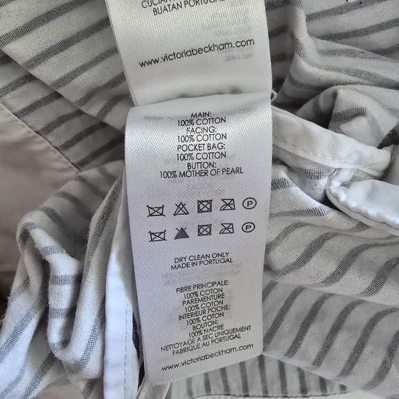 Victoria Beckham Blue and White Striped Dress Size M 100% Cotton - Picture 12 of 12